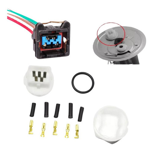 Kit Conector Tampa Ferro Bomba Combustível Ford Ka Fiesta + chicote parte de cima da tampa