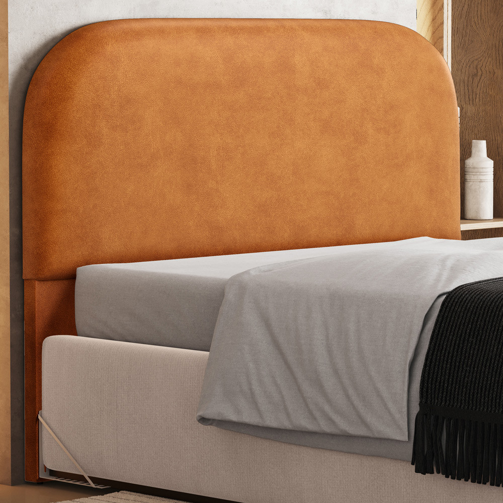 Cabeceira Cama Box King 195cm Orgânica Lanna W01 Couríssimo Canela - Lyam Decor em Oferta na Shopee