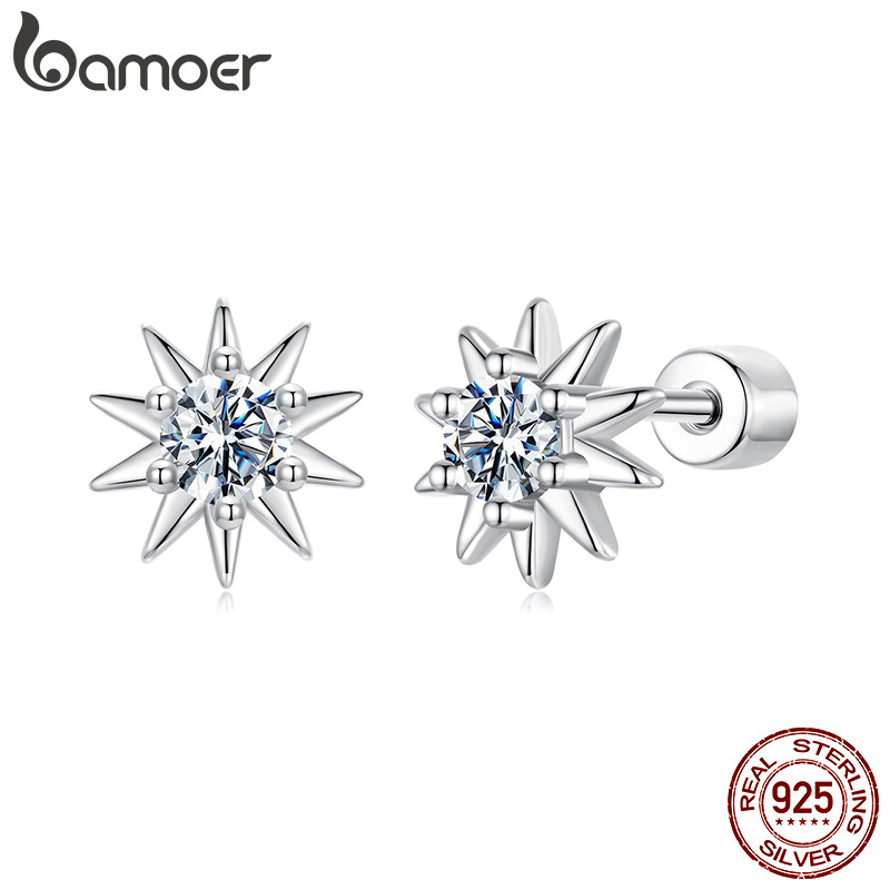 Brincos De Prata Esterlina 925 Bamoer Sun Moissanite Design Joias Presentes Para Mulheres em Oferta na Shopee