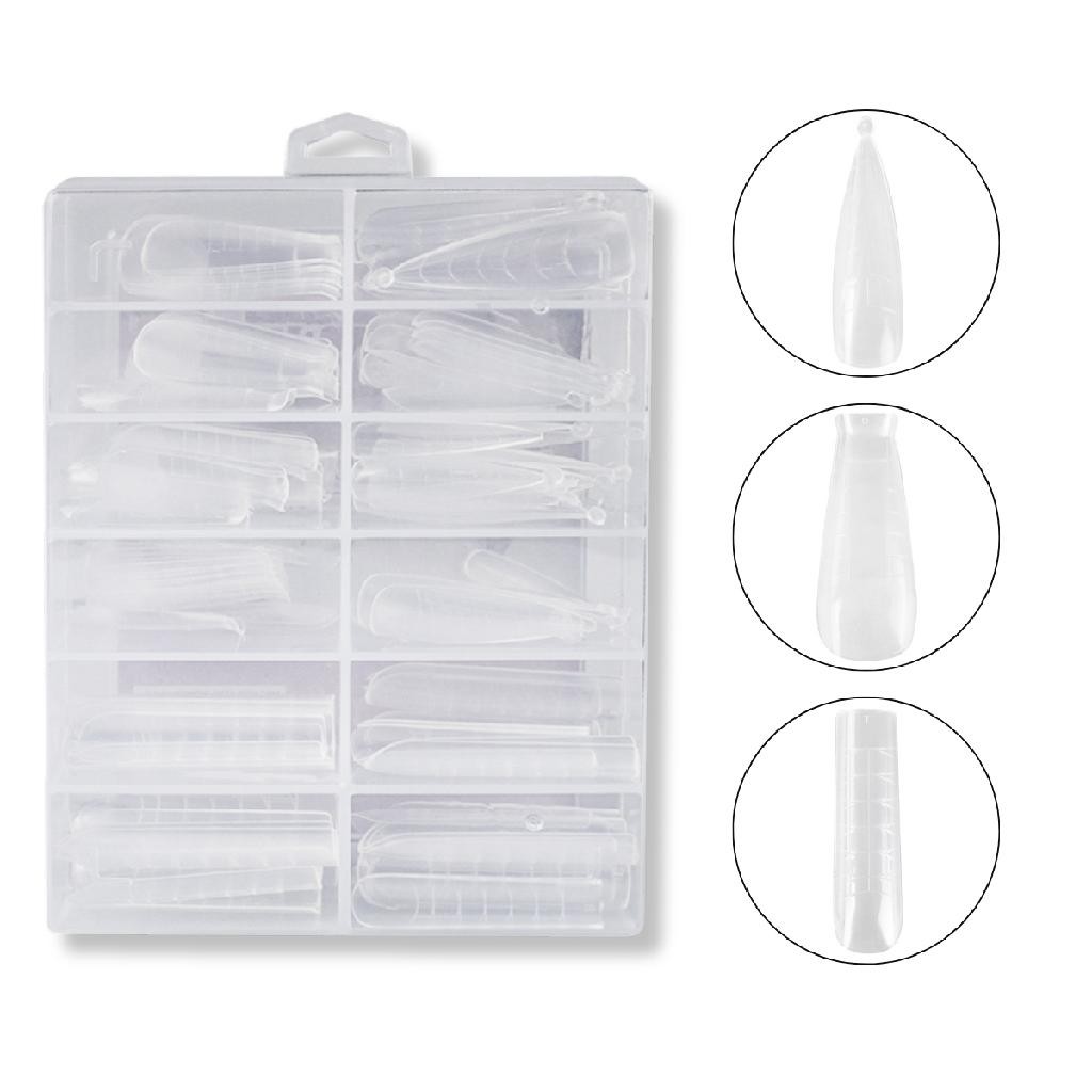 Kit 144 Molde F1 Bailarina Quadrada Stiletto Unhas Polygel Manicure Nail Art Nail Designer