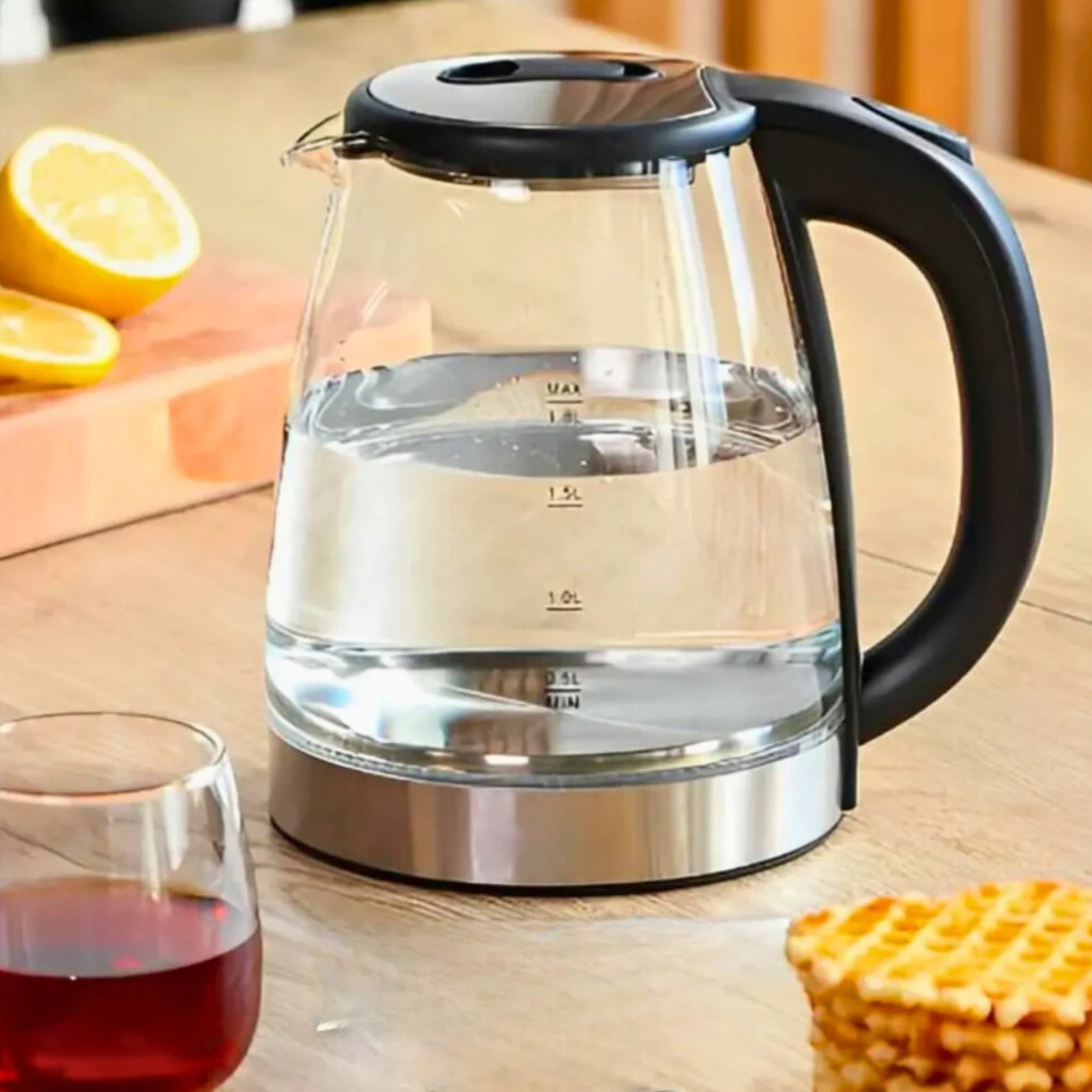 Chaleira Elétrica Jarra 1.8L Café Chá Inox 110v Vidro