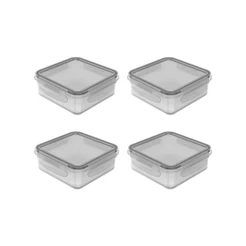 Kit de potes herméticos quadrado Ou 4 peças - Natural