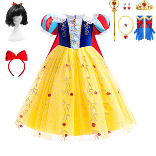 Bebê Menina Neve Branca Traje Crianças Halloween Carnaval Arco Festa Vestido De Princesa Verão Cosplay Roupas em Oferta na Shopee