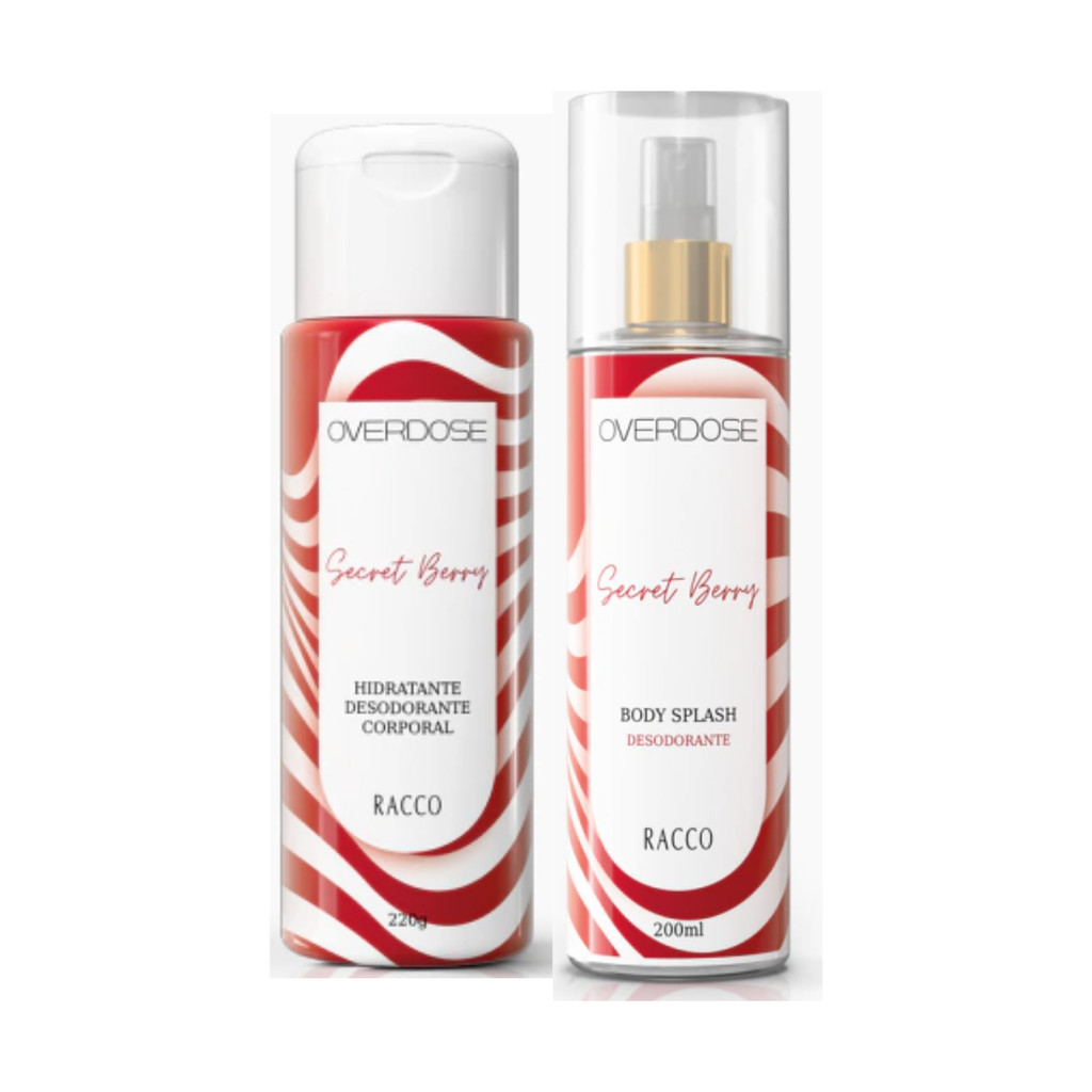 Kit Feminino Overdose Secret Berry Hidratante 220g + Body Splash 200mL Racco