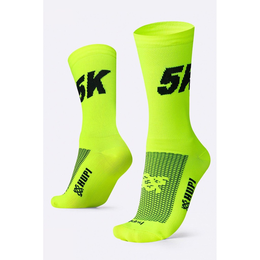 Meia para Corrida HUPI 5K Amarelo Neon Tamanho 36-42 em Oferta na Shopee