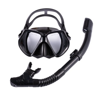 kit máscara mergulho snorkel óculos respirador profissional adulto praia piscina ajustável silicone M1010S11S em Oferta na Shopee