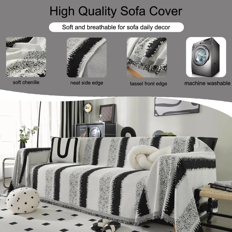 Capa de sofá estilo boêmio Chenille quatro estações Universal multifuncional antiderrapante decoração de casa móveis cap