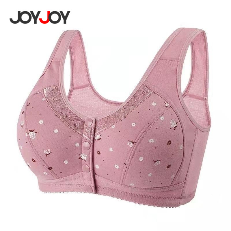 Joyjoy Sutiã Plus Size em Algodão Sem Fio com Botões Frontais e Detalhes em Renda – Roupa Íntima Feminina — imagem 2 de 2
