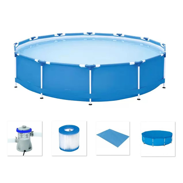 110v - Piscina Bestway 5000 Litros Estrutural com Bomba Filtro 110v Capa e FORRO ( 4678 Litros ) em Oferta na Shopee