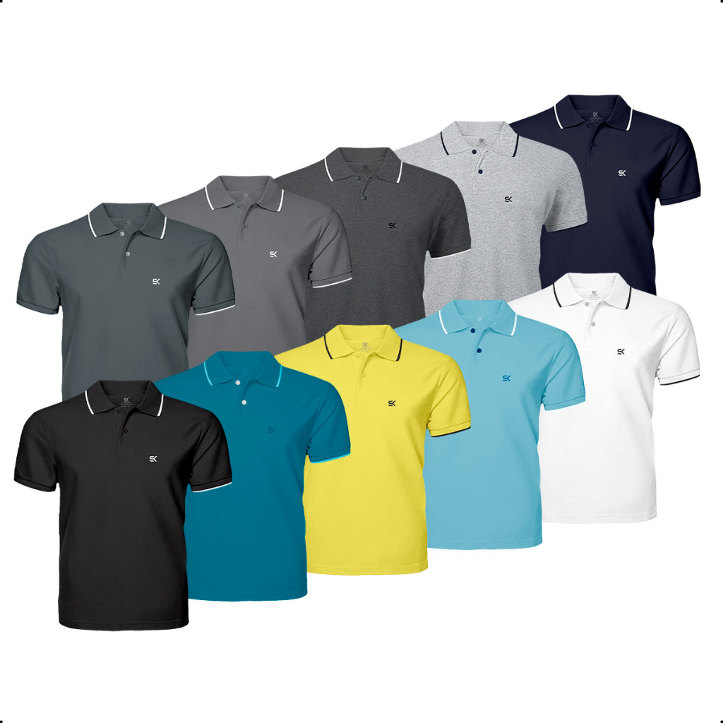 Super Kit 10 Camisas Gola Polo Masculina Plus Size G1 G2 G3 G4 G5 G6 Homem Blusa
