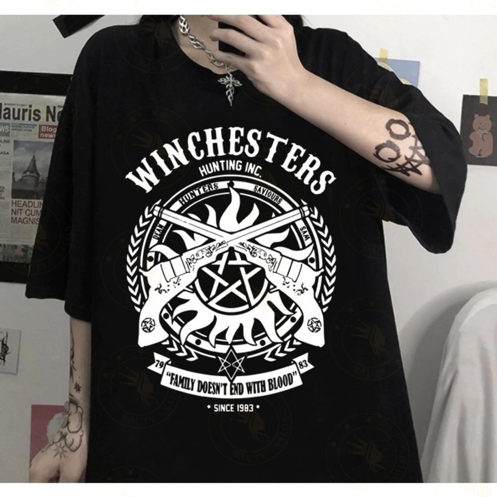 Camiseta Masculina Feminina Oversized Camisa Supernatural Winchester Série