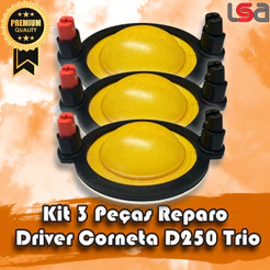 3 Reparo Compativel com Driver Corneta D250 Trio Reforçado 8ohms