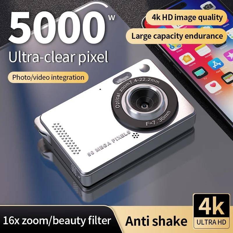 Câmera Digital 4K , 500mp , Portátil , CCD , Gravação De Vídeo , Estudante , Campus , 16x , Zoom , Tela LCD De 2.8 Poleg