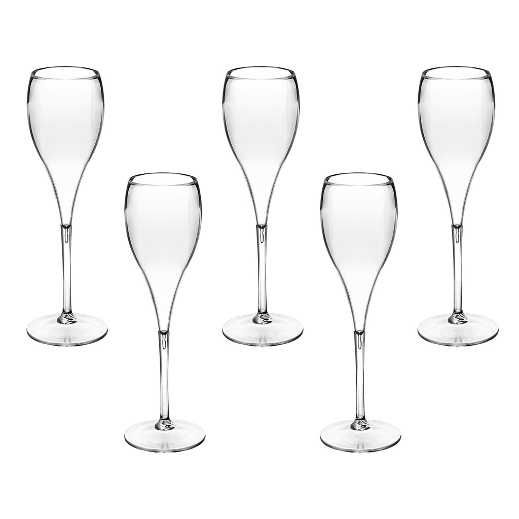 Taças de Acrílco PREMIUM 5 Peças RESISTENTE 120ml ELEGANTE Taça de Champanhe Acrílico Taça Espumante em Oferta na Shopee
