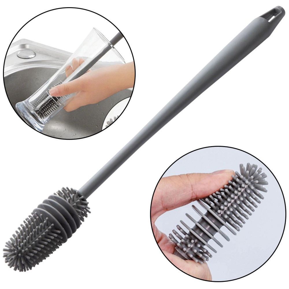 Escova Tira Resíduos Garrafas Copos Taças Vasilhas Silicon 33cm em Oferta na Shopee