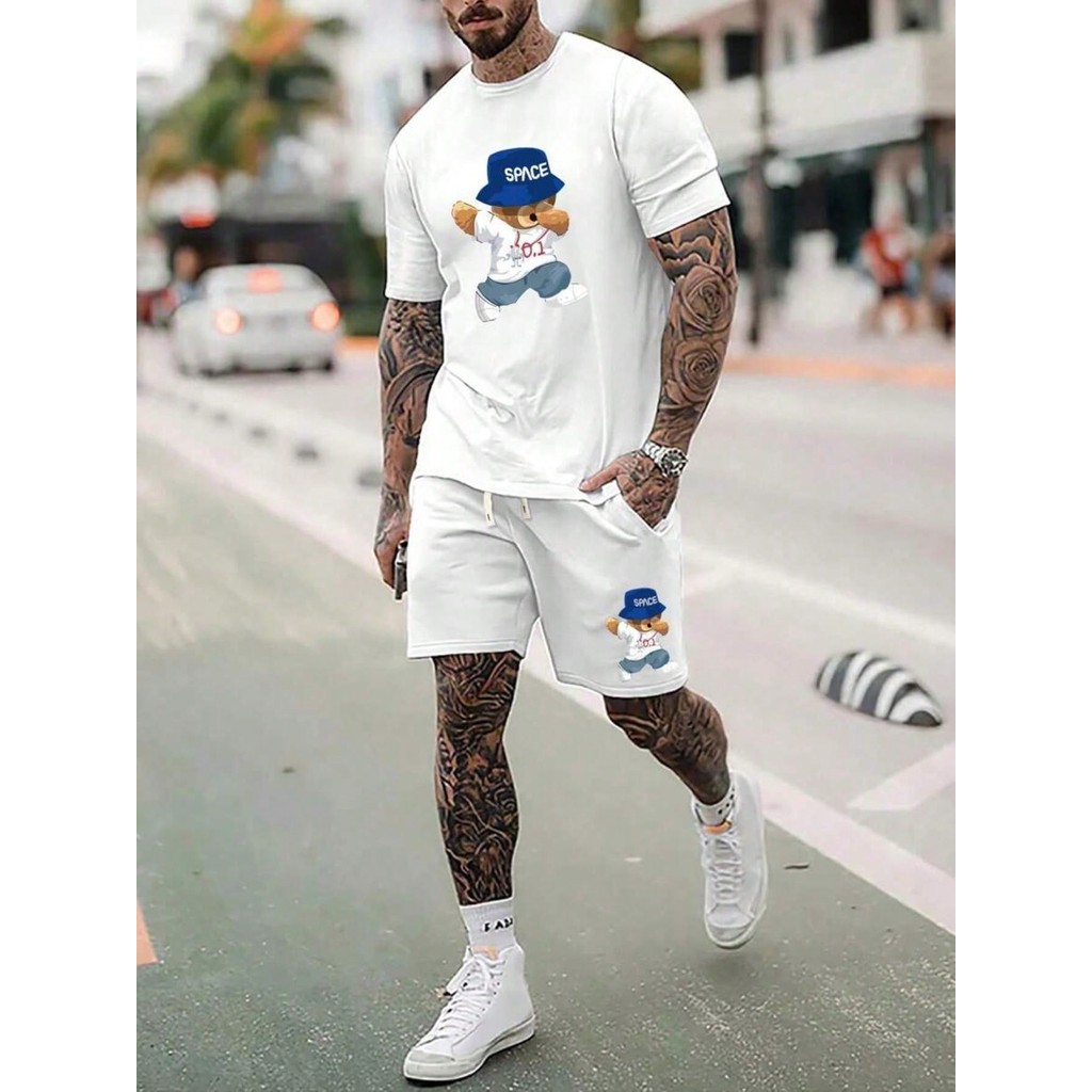Conjunto masculino camiseta e short camiseta masculina e short masculino 242 Verão Praia