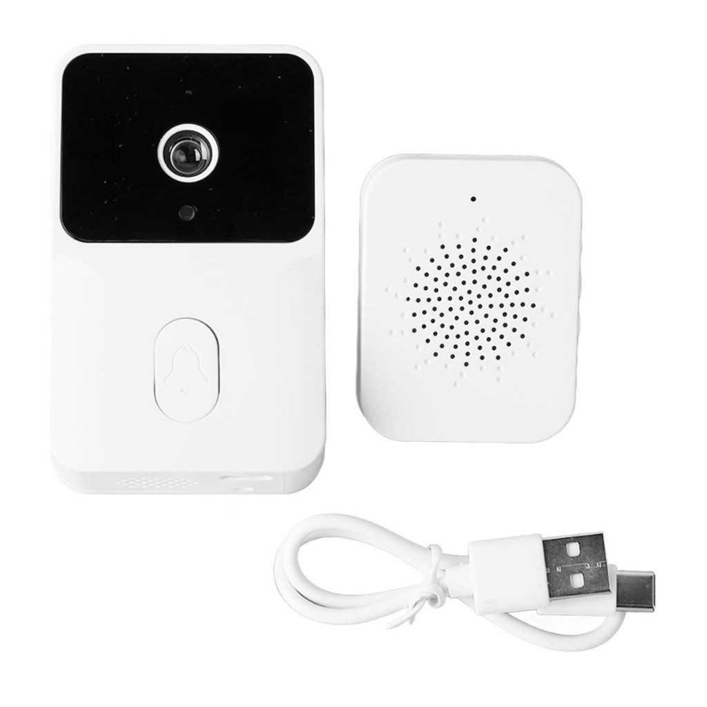 Campainha Com Câmera Vídeo Porteiro Sem Fio Wi-Fi HD Inteligente Smart Home Vê Pelo Celular Recarregável