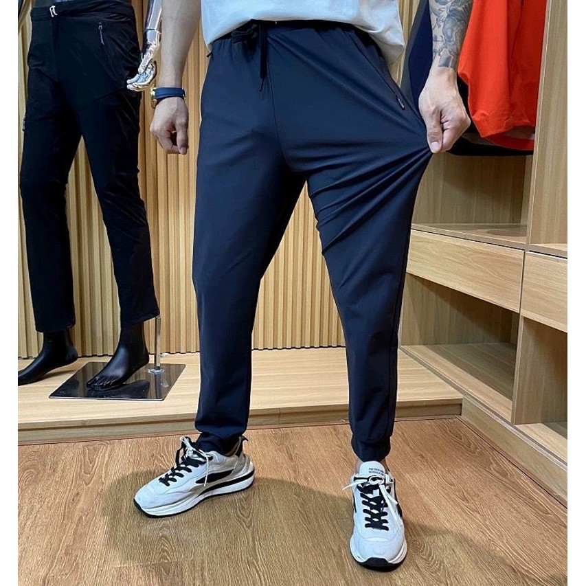 Calças Jogger Masculinas em Seda gelada -AZUL