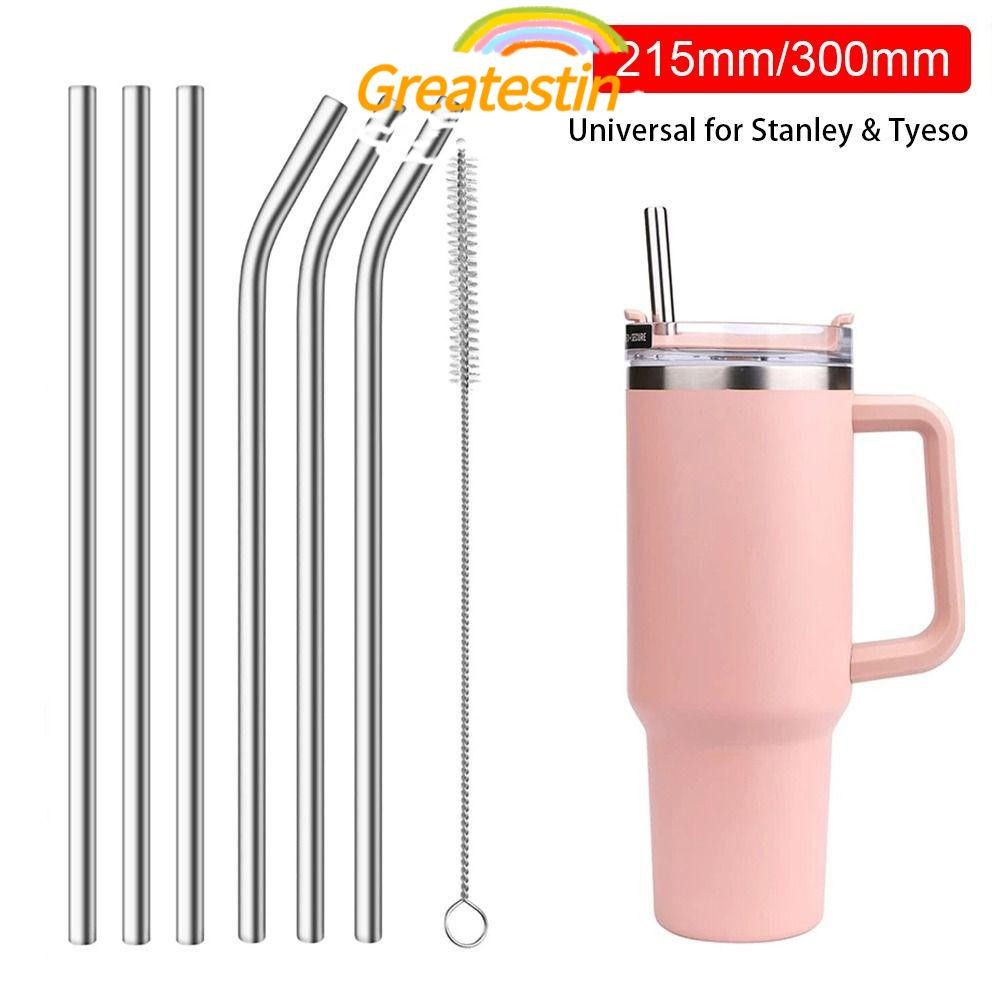 GREATESTIN 1 Unidade De Canudos De Aço Inoxidável , Canudo Prateado Reto Dobrado , Para Copo Tyeso De 30 Onças E 40 em Oferta na Shopee