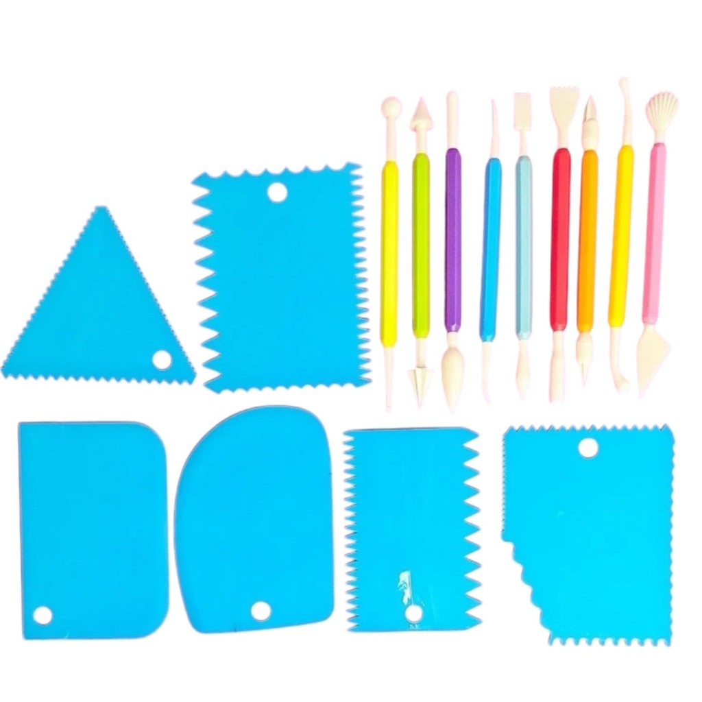 Kit Estecas E Raspadores Para Confeitaria