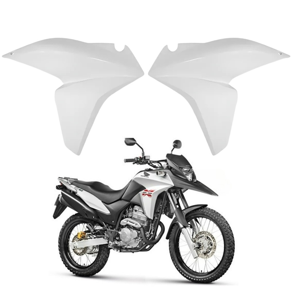 Par Carenagem Lateral Aleta Guia Ar Aba Asa Tanque Honda Xre 300 Branco Ross 2013