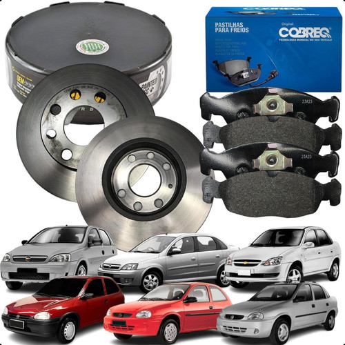 Jogo Pastilha Cobreq + Disco De Freio Fremax Corsa Celta Classic Prisma - Spare Parts and Accessories for Vehicles