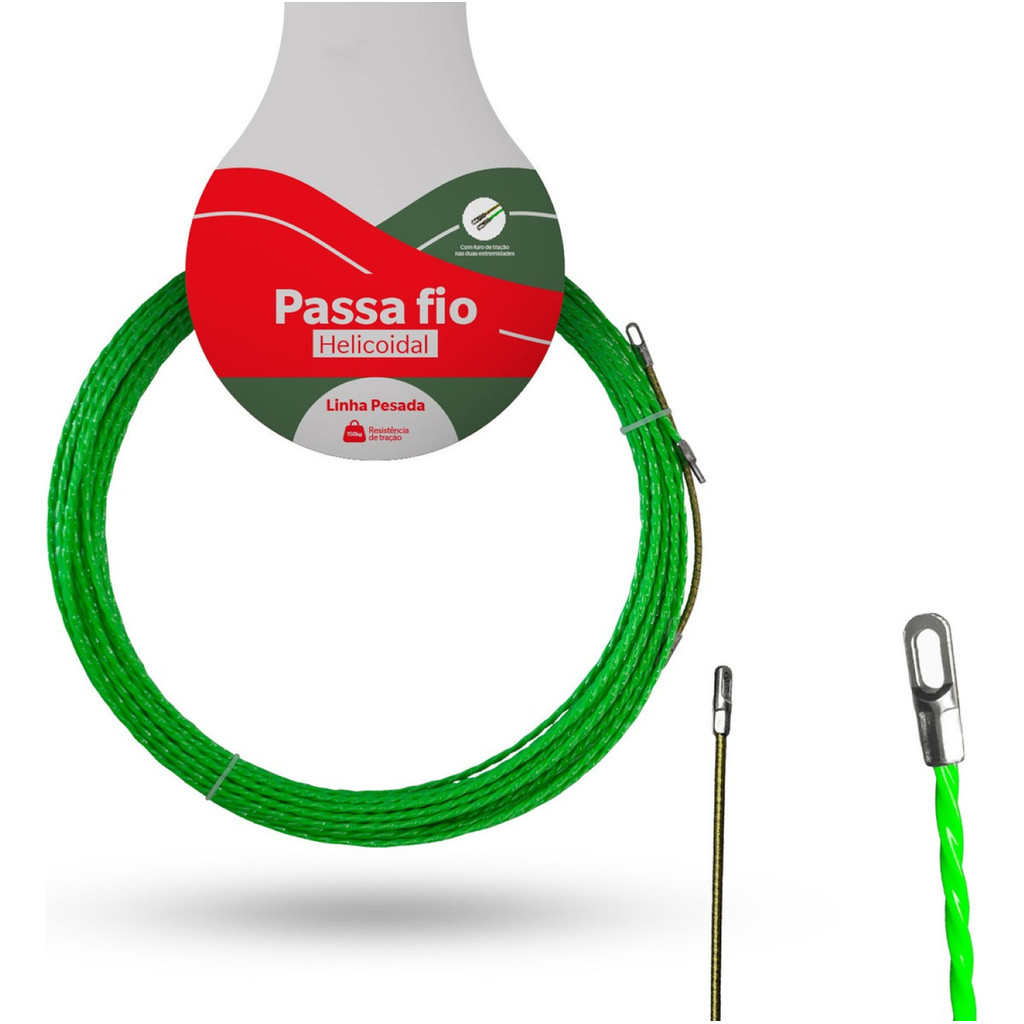 Passa Fio Helicoidal Rohdina Sonda 20 Metros Suporta 150kg em Oferta na Shopee