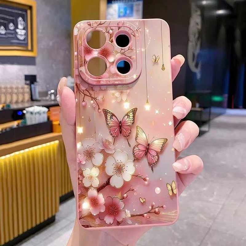 Capa De Telefone Rosa Para POCO X6 Pro M6 F6 X5 Xiaomi Mi 14T 13T 12 11T 11 Lite