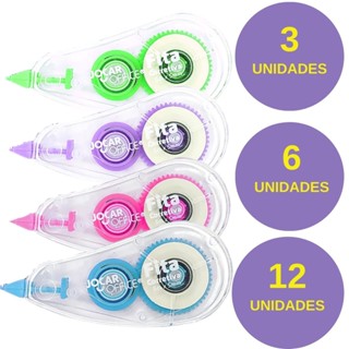 Corretivo Fita Adesiva 6 Metros Jocar Office KIT PROMOCIONAL em Oferta na Shopee