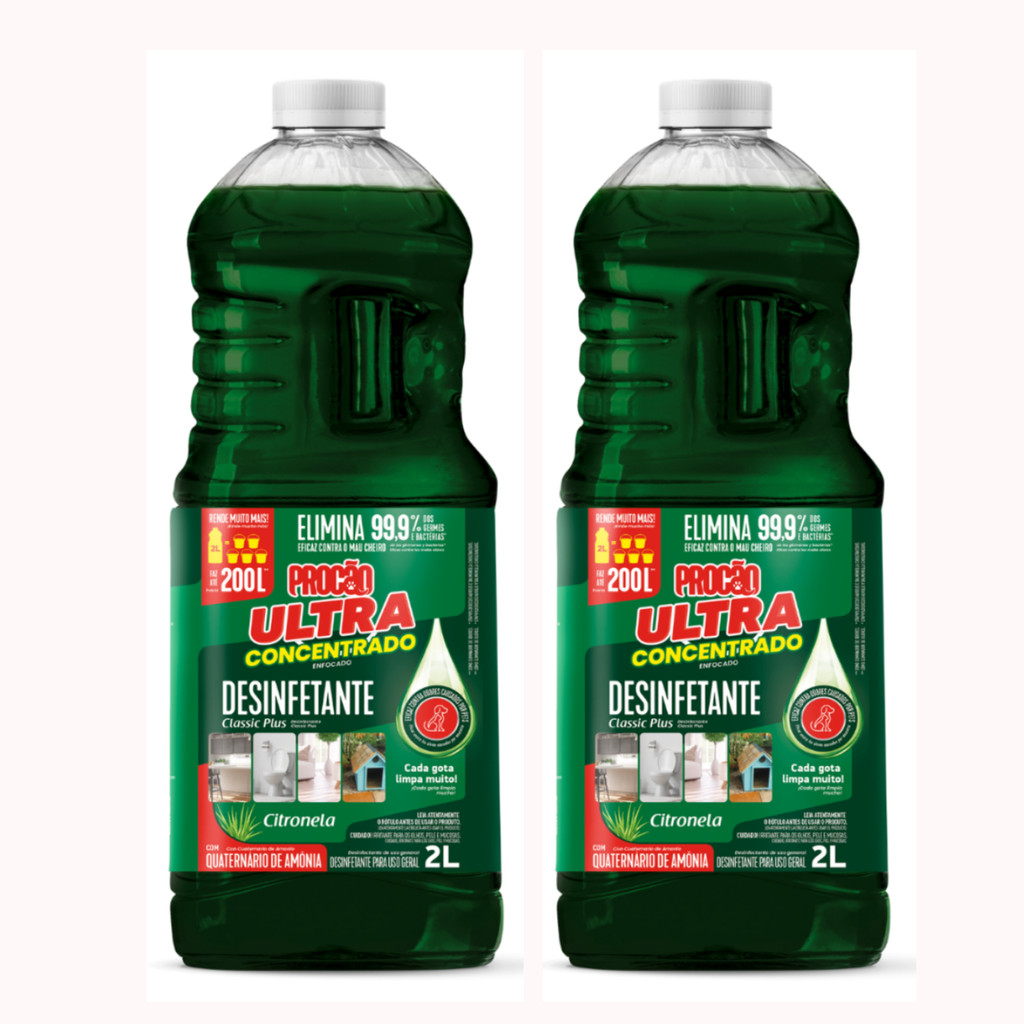 Kit com 2 Unidades de Ultra Desinfetante ProCão Citronela (4L) em Oferta na Shopee