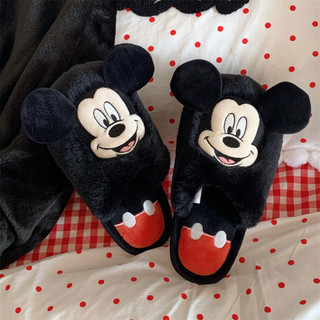Xixitiao Casal Bonito Mickey Minnie Chinelos de Algodão Outono Inverno Interior Sapatos de Algodão Quente