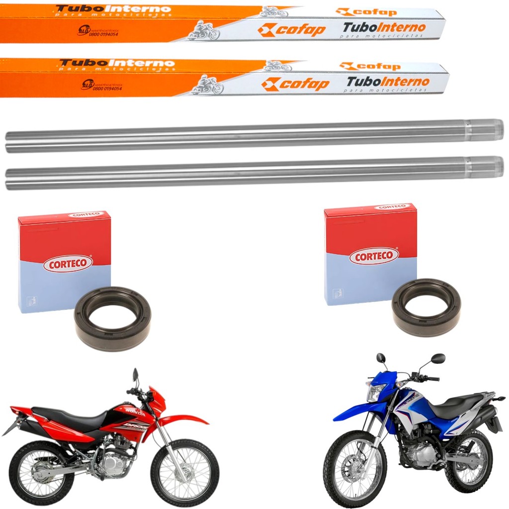 Par Tubo Bengala Cilindro Cofap Honda Nxr Bros 125 2003 A 2014 Bros 150 2003 A 2009 + Retentor