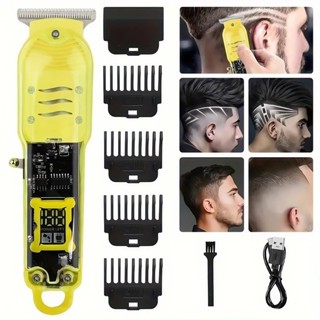 Cortador de Cabelo Profissional Sem Fio com Display LCD Inteligente e Barbeador para Homens em Oferta na Shopee