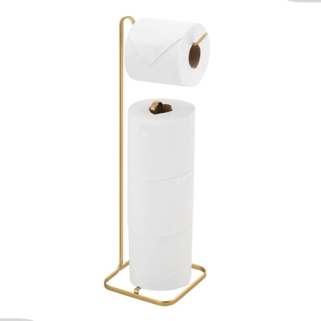 Suporte Porta Papel Higiênico de Chão Banheiro Lavabo Para 4 Rolos Piatina Dourado Gold Arthi em Oferta na Shopee