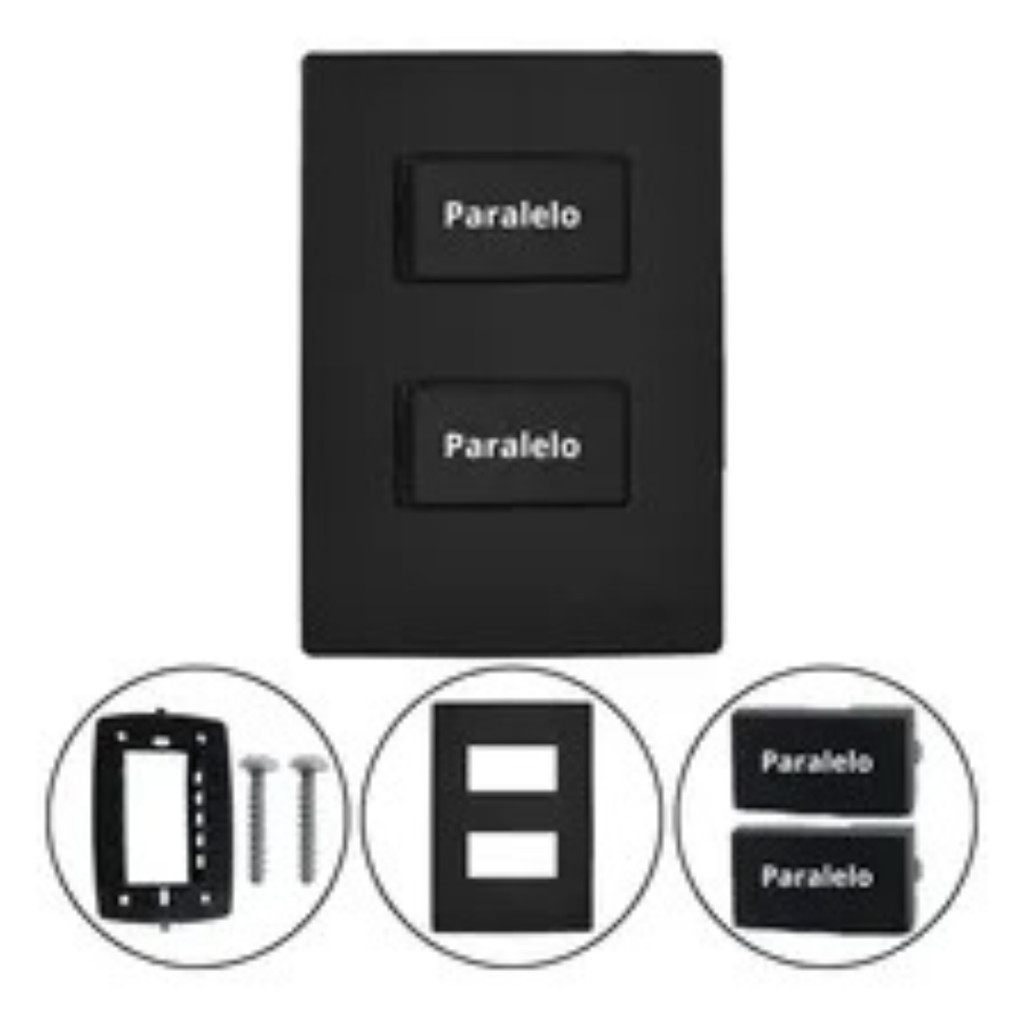 Tomada Interruptor 10A 20A Linha Ouro Preto Fosco Modular RADIAL Tomada Apagador Simples
