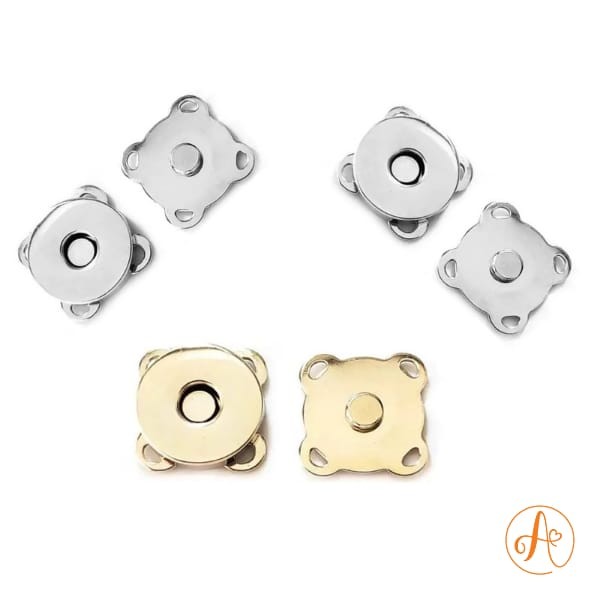 Botão Imantado de Costura 18mm (5/10/20 UNIDS)- DOURADO/NÍQUEL
