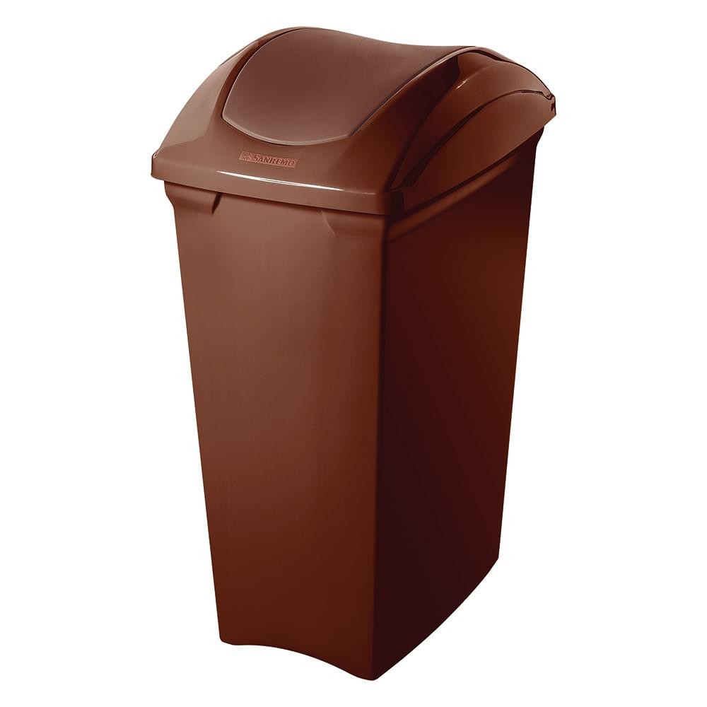 Lixeira Plástica com Tampa Basculante Marrom 40L Casablanca Sanremo - Home & Living