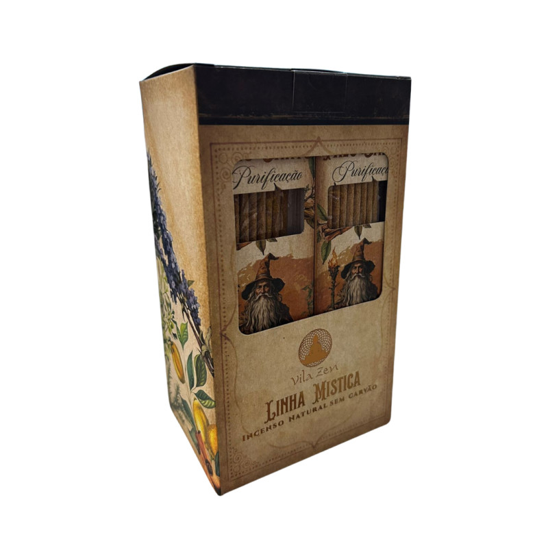 Incenso Linha Mistica 0% Carvão Palo Santo 12Cxs C/8 Varetas