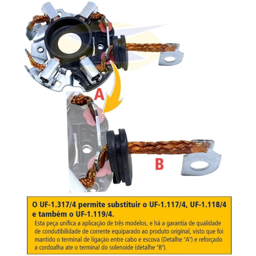 Porta escova do motor de partida Chevrolet Omega 1992 a 1998 em Oferta na Shopee