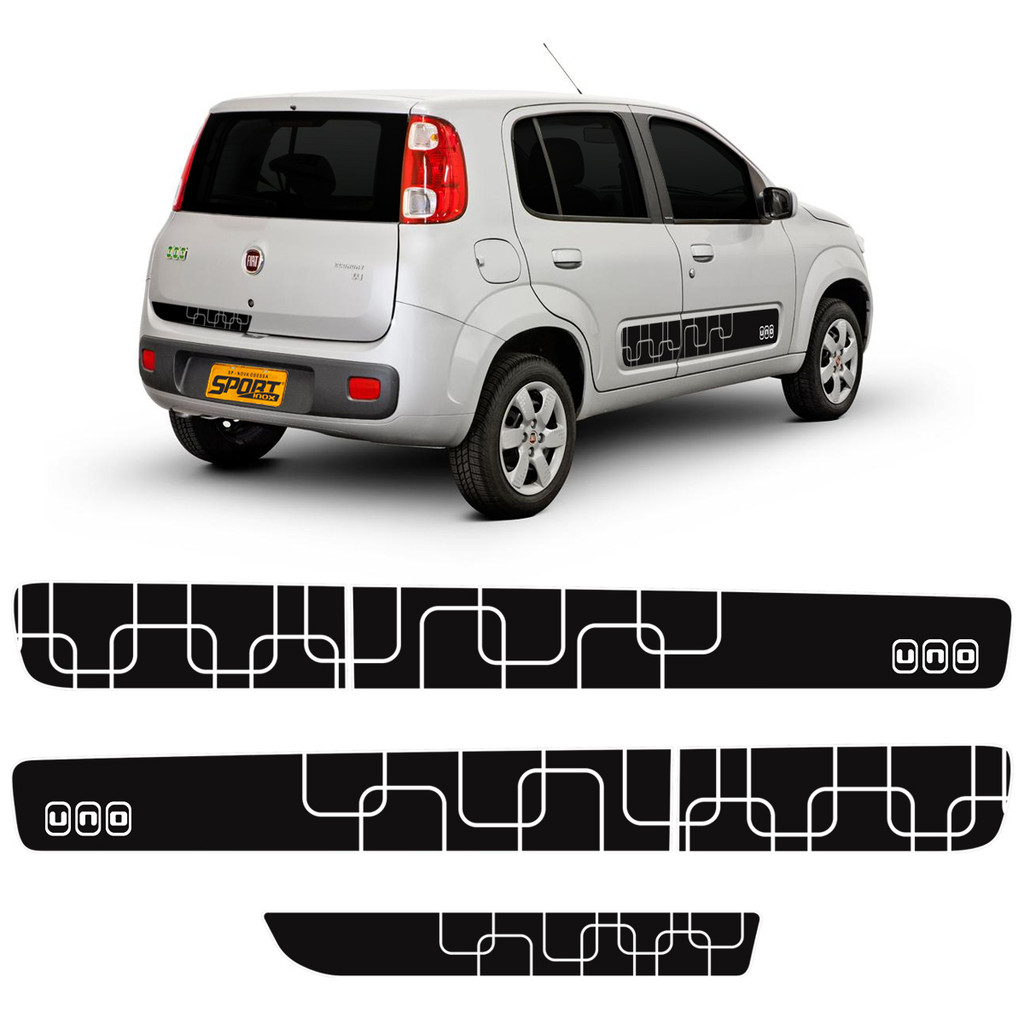 Kit Adesivos Faixa Lateral Novo Uno Vivace Evo Curvas 2012 em Oferta na Shopee