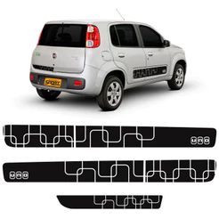 Kit Adesivos Faixa Lateral Novo Uno Vivace Evo Curvas 2012