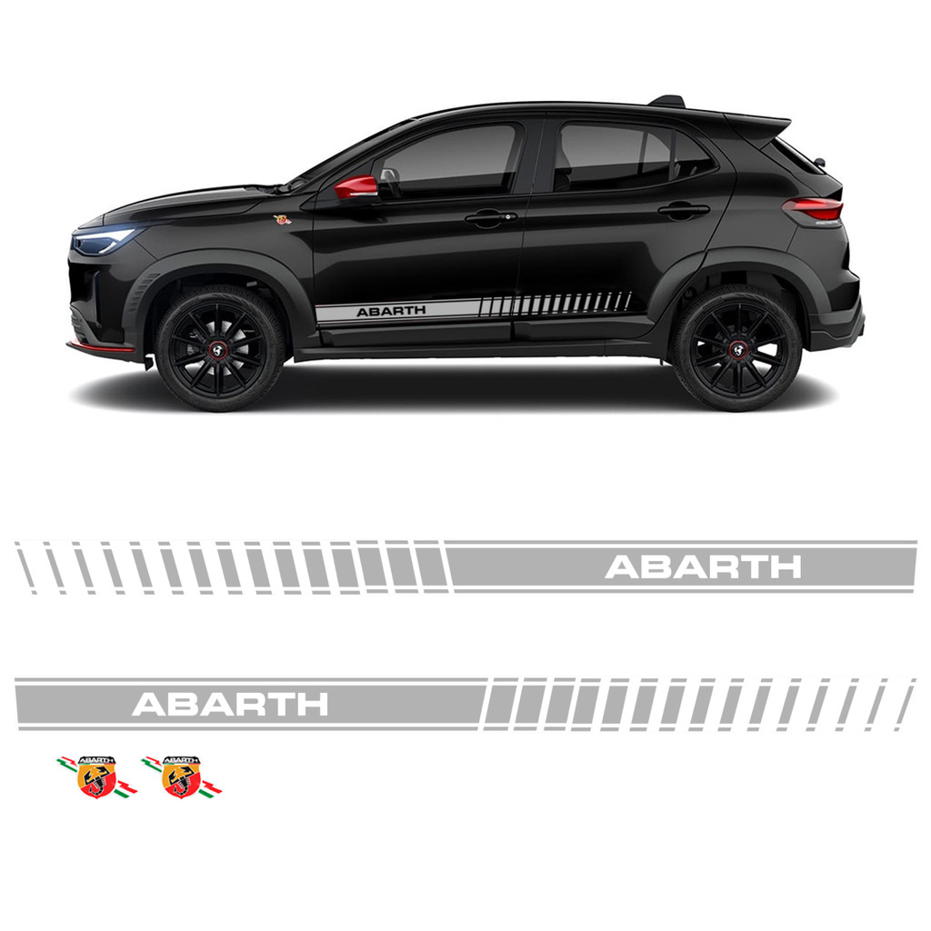 Faixa Fiat Pulse Abarth 23 Adesivo Lateral Cinza + Emblemas