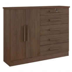 Cômoda New Athos 5 Gavetas Com Sapateira D' Doro Castanho