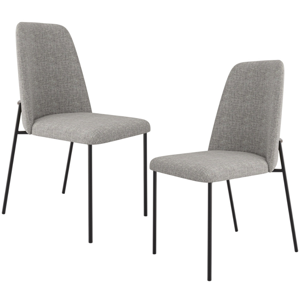 Kit 02 Cadeiras Decorativa Estofada Para Sala De Jantar Bella L02 Linho Cinza Escuro - Lyam Decor em Oferta na Shopee