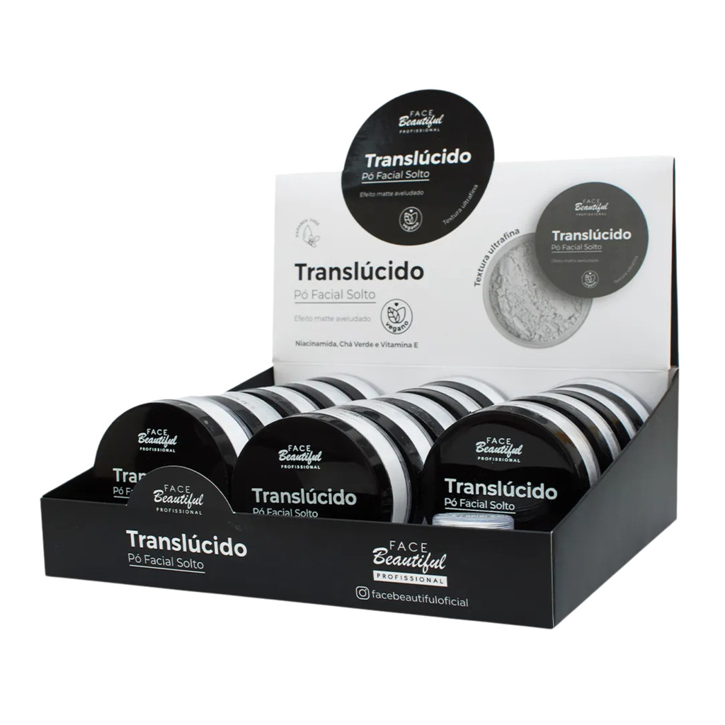 Box 14 Un Pó Facial Solto Finalizador Translucido Powder Face Beautiful em Oferta na Shopee