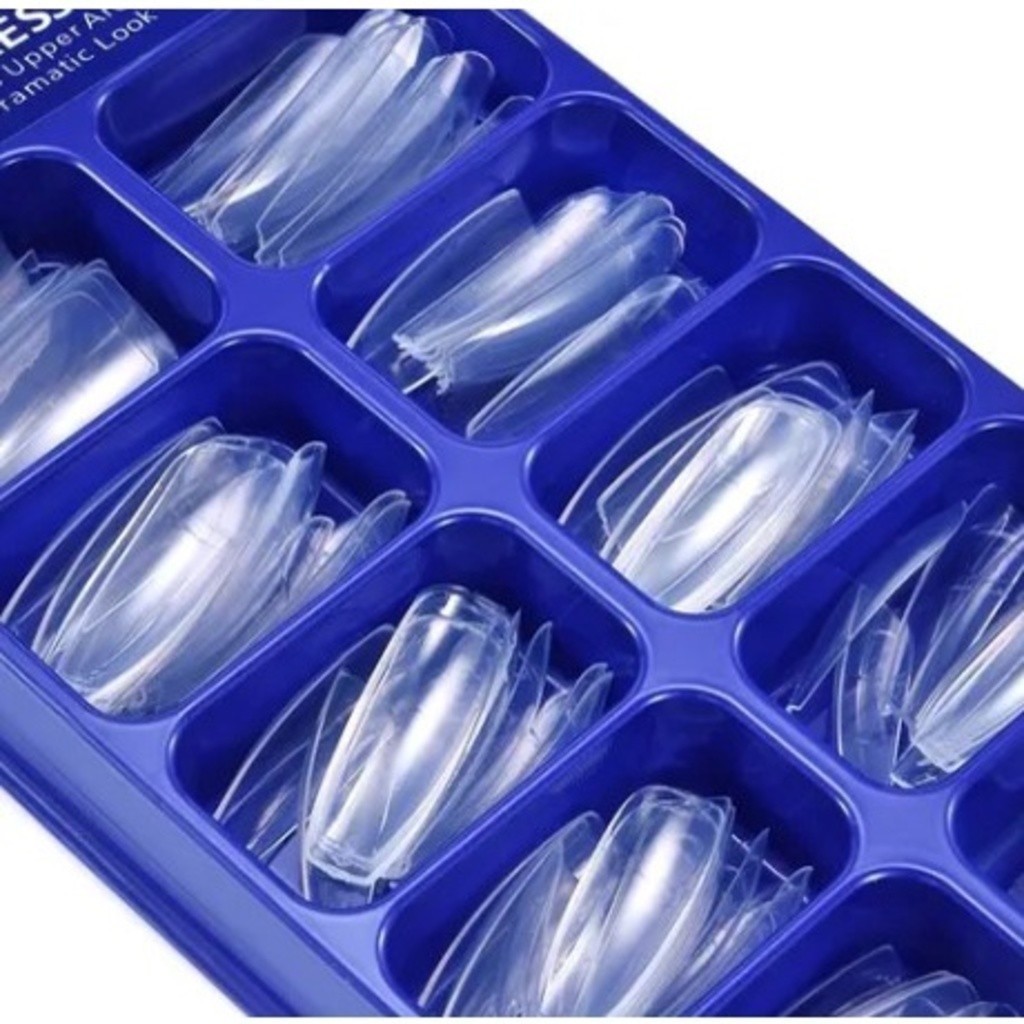 Kit 100/300 unidades DE Unhas postiça Bailarina Natural Branca/transparente em Oferta na Shopee