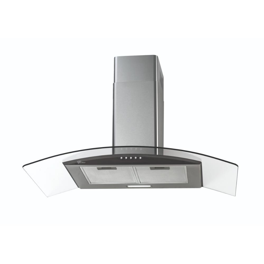 Coifa de Parede 90cm Fischer Fit Vidro Curvo com Função Depurador e Exaustor Inox 220V