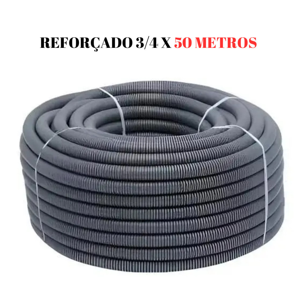Eletroduto Corrugado Conduite Cinza Reforçado 3/4x50 Metros (25mm) Laje e Parede
