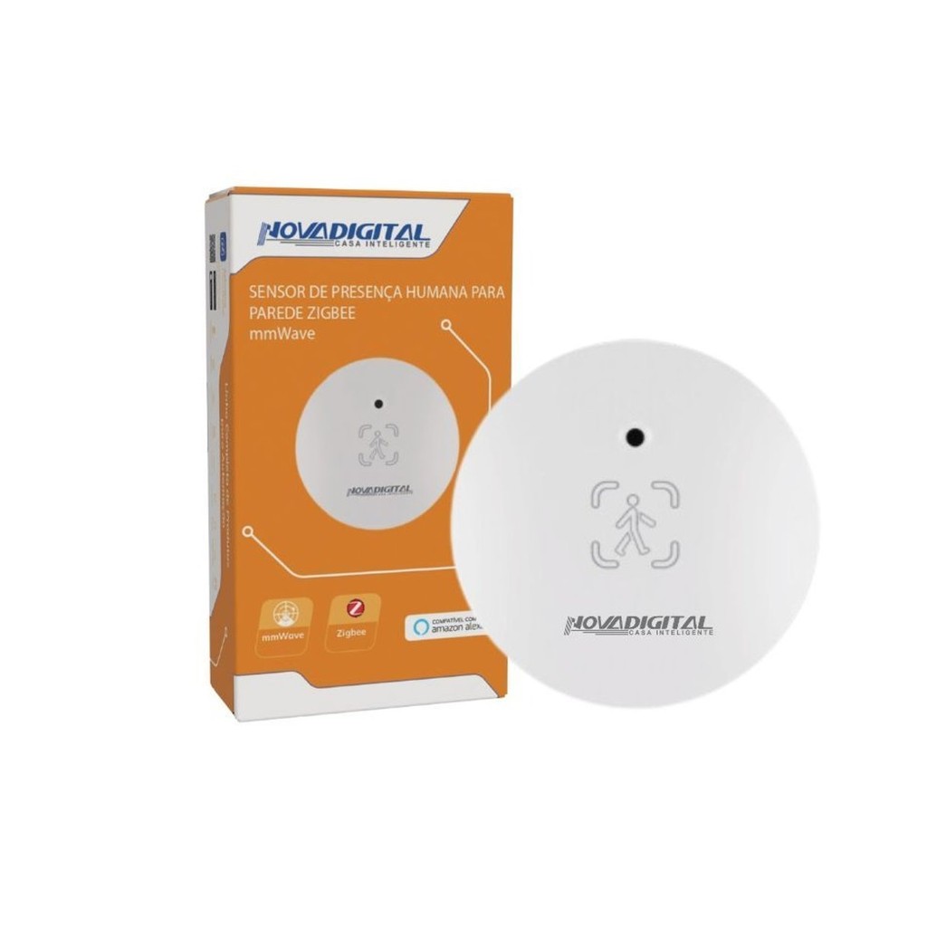 Sensor Presença Mmwave 5.8GHz Zigbee Luminosidade Tuya Alexa Automação Residencial App Novadigital