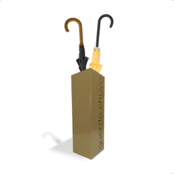 Suporte Organizador Decorativo Escrita Porta Guarda Chuva Dourado Ouro 16x50cm Chapa Aço Geguton